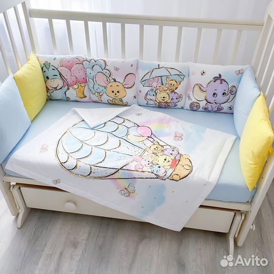 Новый комплек в кроватку. Бортики