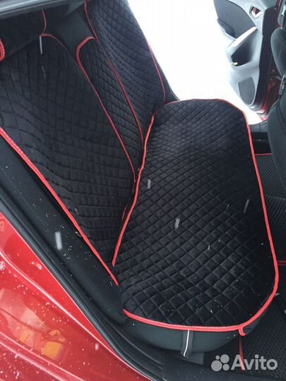 Автомобильные чехлы. Велюр Алькантара Лён