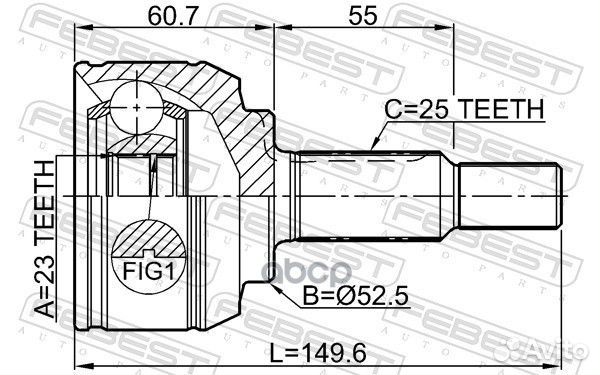 ШРУС наружный 23X52.5X25 renault duster 09- 241