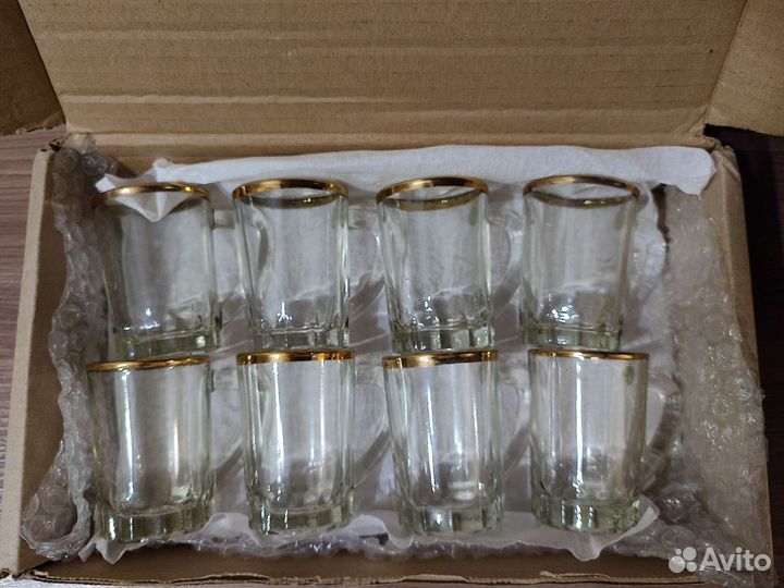 Рюмки с ручкой с золотым ободком. Винтаж
