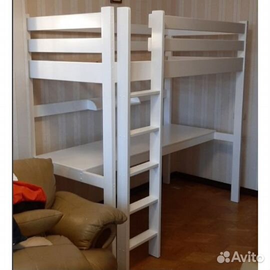 Кровать чердак с рабочим местом для подростков