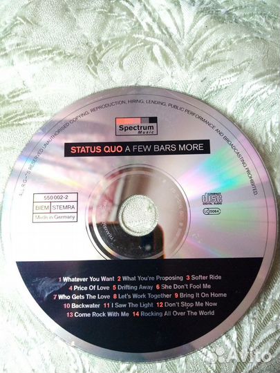 Cd компакт диски Статус кво, хиты 1994 г