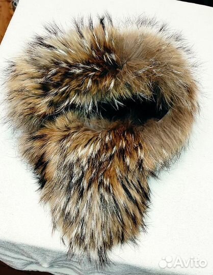 Шапка ушанка пилот кожа, мех енота