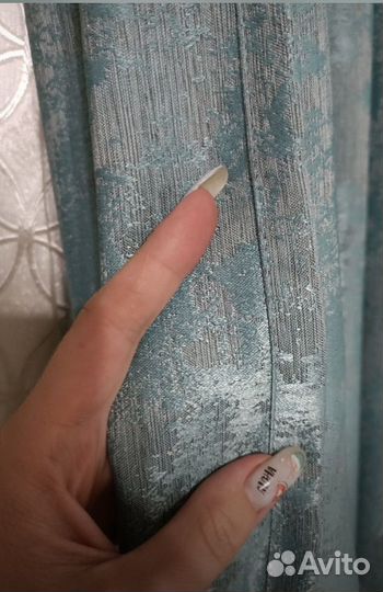 Комплект штор под мрамор бирюзовый