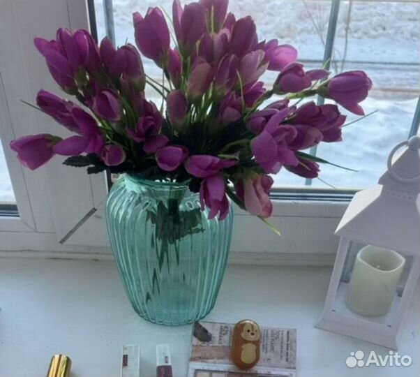 Ваза для цветов цветное стекло