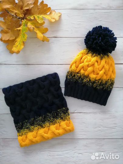 Новый демисезонный комплект ручной вязки