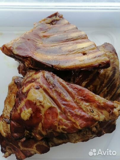 Копченая рыба, курица, мясо, рёбра, сало