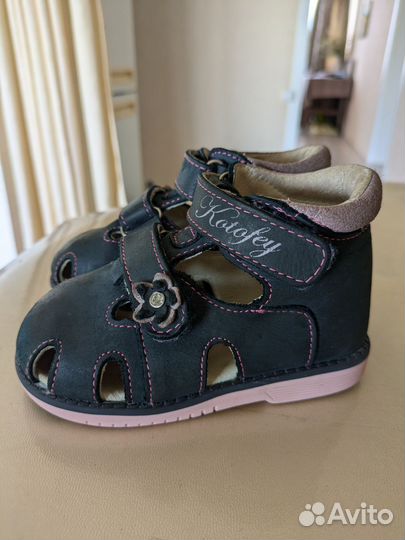 Сандали кожаные для девочки Котофей 23 размер
