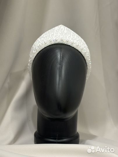 Кокошник белый свадебный