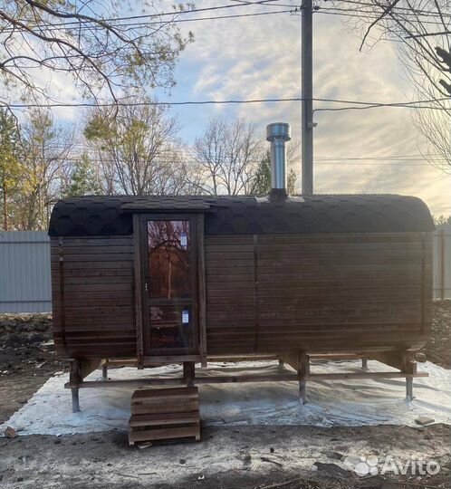 Баня бочка квадро под ключ