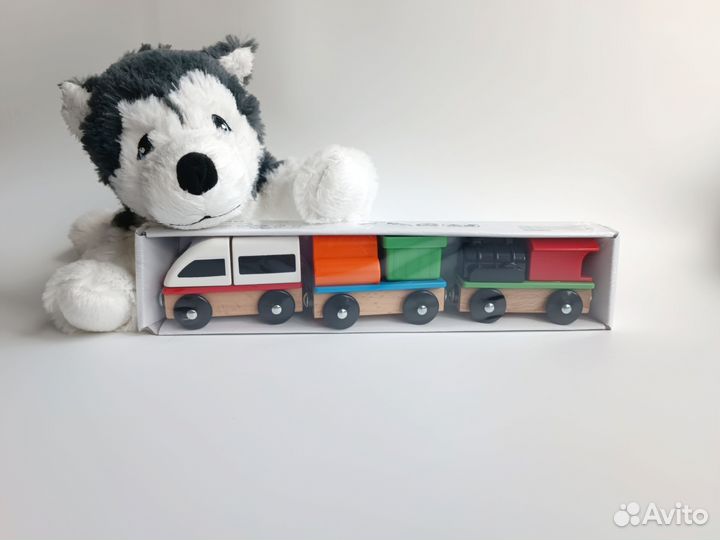 Поезд IKEA Лиллабу новый деревянный паровоз