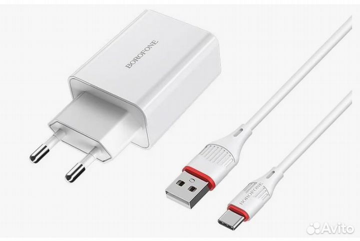 Зарядка для телефона usb+Type-C QC 18Вт