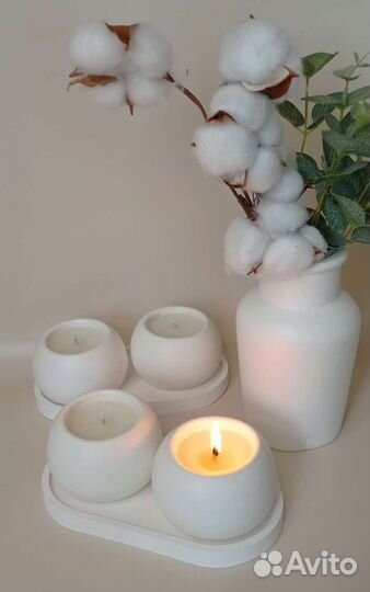 Набор свечей из кокосового воска