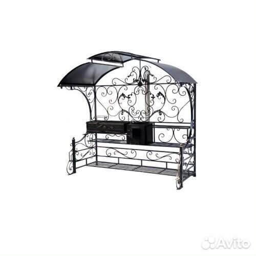 Кованый мангал с крышей