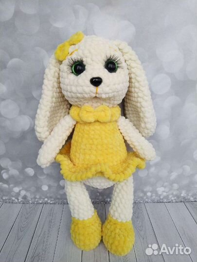 Мягкая игрушка Зайка вязаная крючком