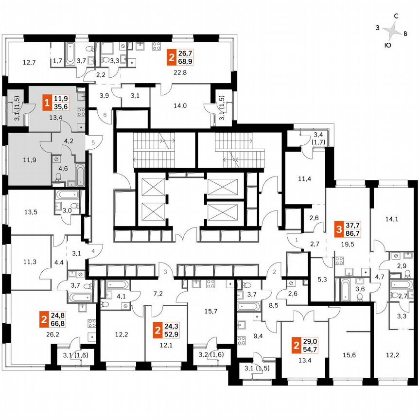1-к. квартира, 35,3 м², 22/22 эт.