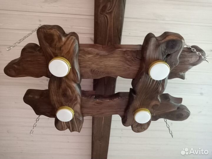 Деревянная люстра под старину