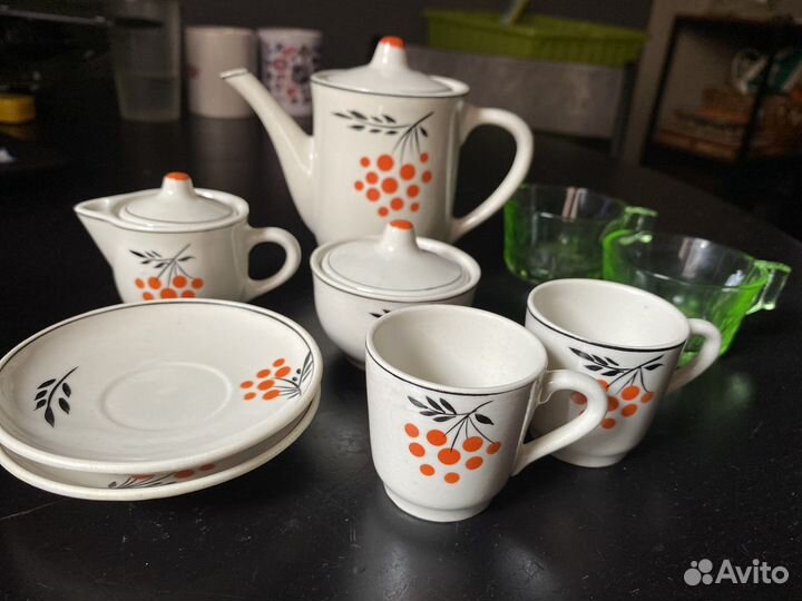 Детский фарфоровый сервиз Гжель времён СССР