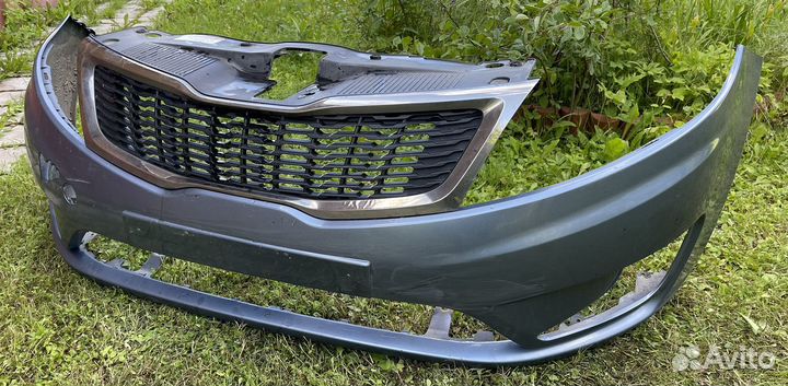 Передний голубой бампер kia rio 3 дорестайл