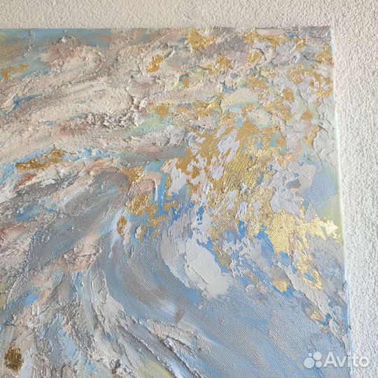 Интерьерная картина с золотом, текстурная