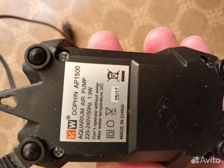 Компрессор для аквариума Dophin AP-1500 рабочий