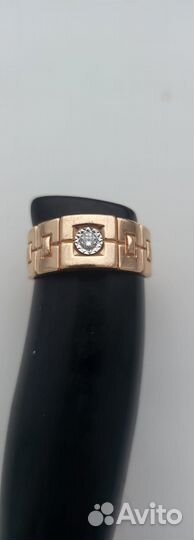 Золотое кольцо с бриллиантом 20 размер