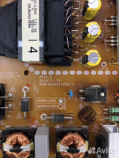 Плата питания (PSU): EAX66232501 (1.5) LGP43RI-15C