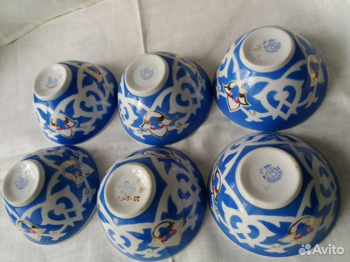 Пиалы Фарфор Песочное. СССР 6шт