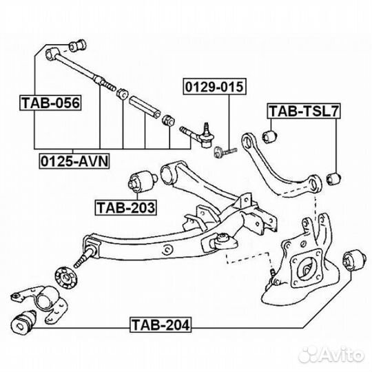 Сайлентблок пер. рычага зад. подвески toyota avens