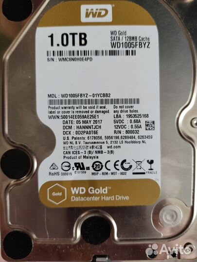 Внутренний жесткий диск 1тб