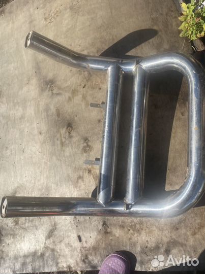 Защита переднего бампера на land cruiser