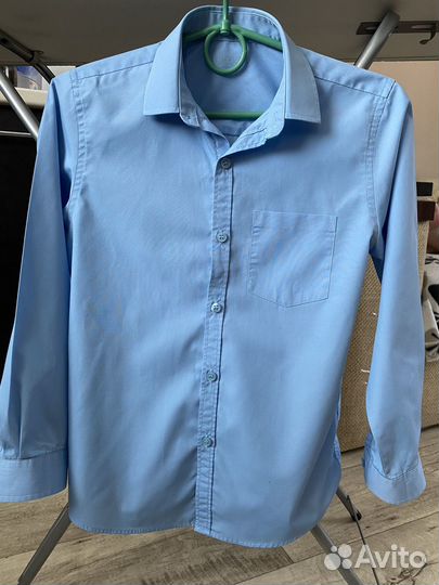 Рубашка голубая next р-140