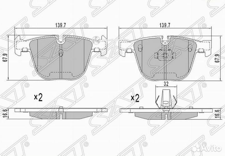 Колодки задние BMW X5 70 -19 ST34216768471