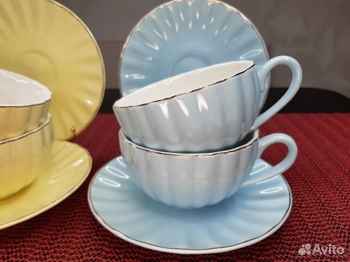 Чайные пары Вивьен (чашка 200 мл, 15 см блюдце)