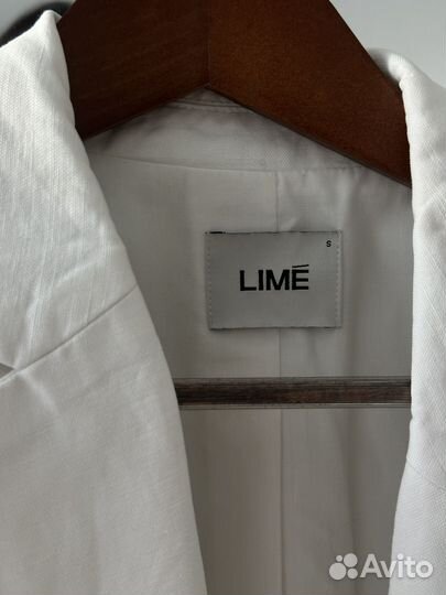 Льняной белый пиджак Lime