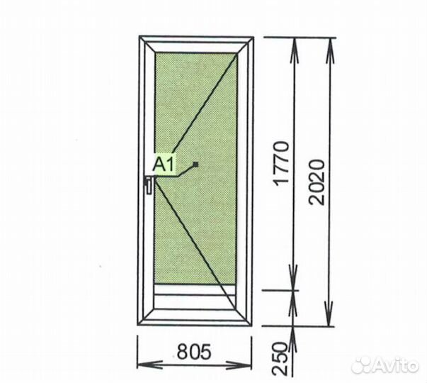 Пластиковая дверь новая 750 х 2000