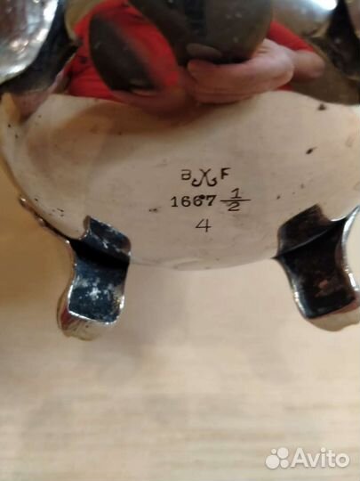 Чайник/кофейник латунь серебрение Европа