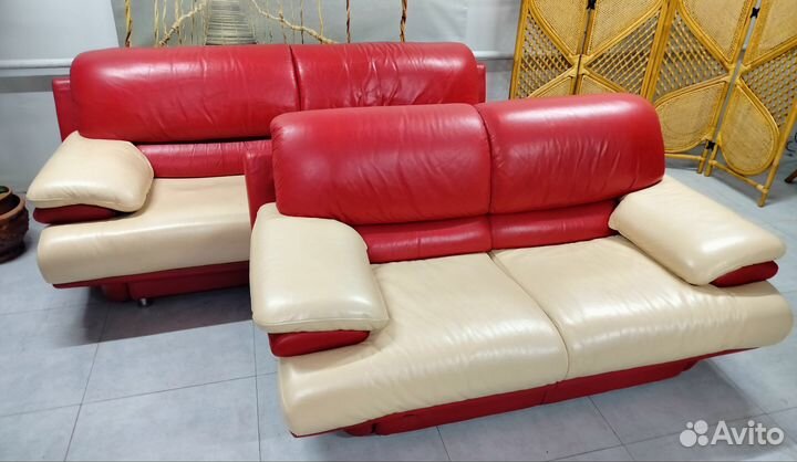 Диван 3 + 2 кожа
