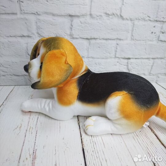Мягкая игрушка щенок Бигль реалистичный