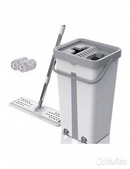 Швабра с ведром и отжимом scratch cleaning mop