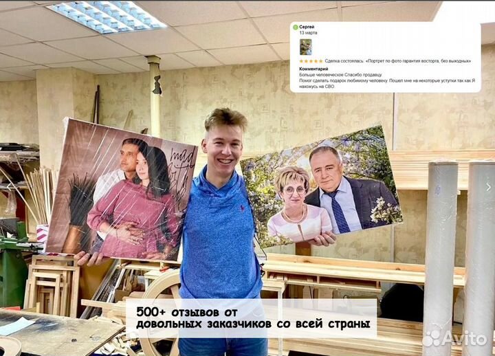 Портрет по фото на холсте подарок Пенза