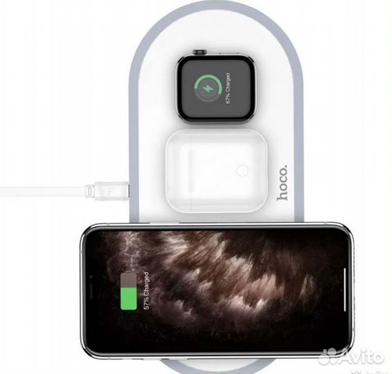 Беспроводная зарядка 3 в 1 hoco CW21