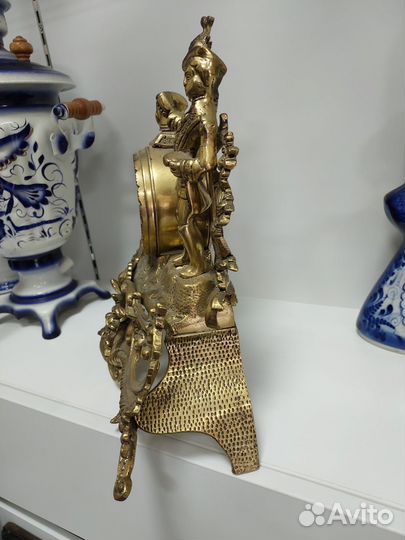 Часы каминные свидание бронза, тяжелые