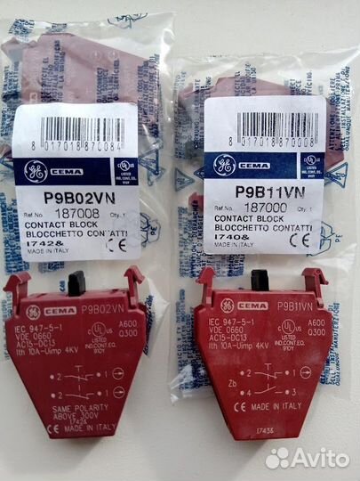 Контактные блоки «сеma» P9B02VN и P9B11VN «GE»