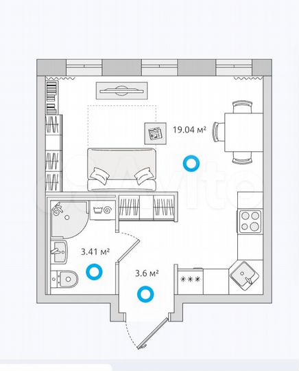 Квартира-студия, 26,1 м², 2/15 эт.