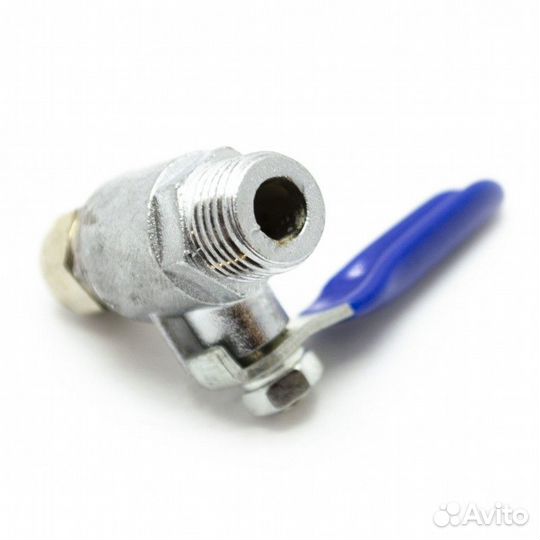 Кран врезной 1/4 с зажимной гайкой (квз 1/4)