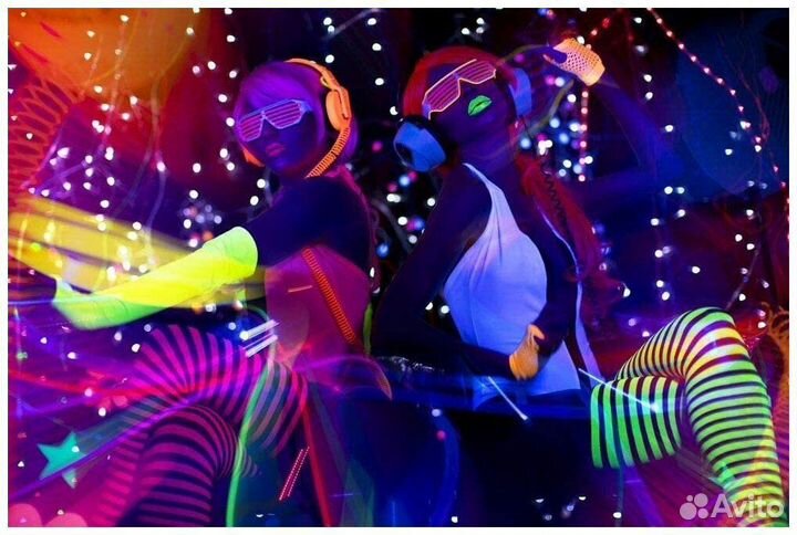 Неоновое бумажное шоу, аниматоры для детей