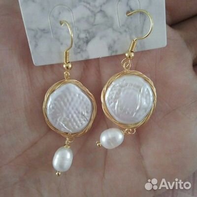 Серьги авторские с жемчугом