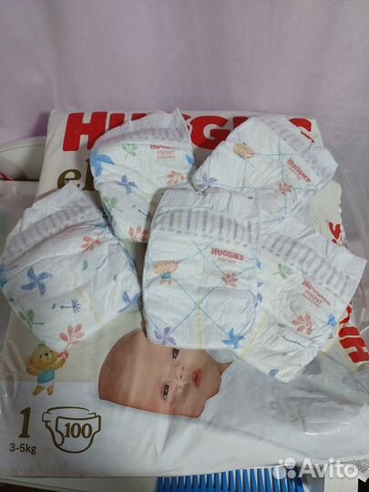 Памперсы 74 шт huggies elite soft 1