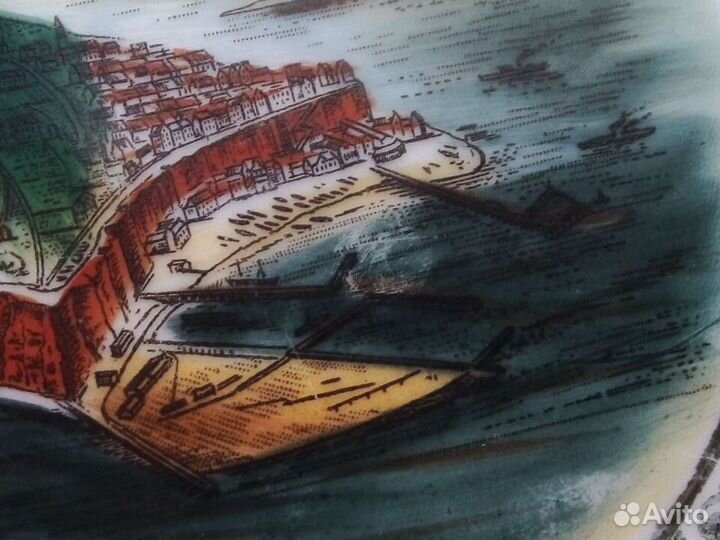 Сражение в Гельголандской бухте антикварное блюдо